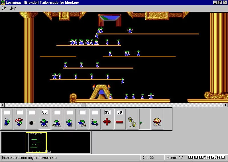 Изображение игры: Lemmings for Windows 95