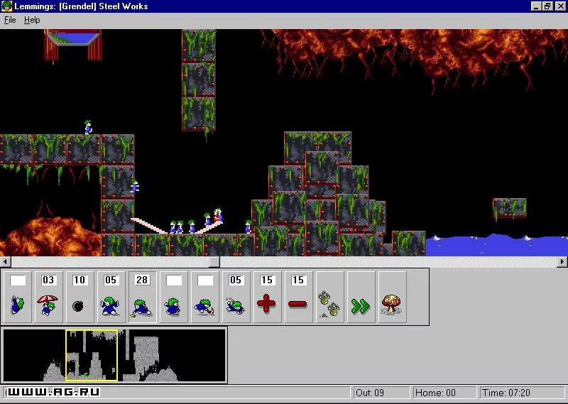Изображение игры: Lemmings for Windows 95