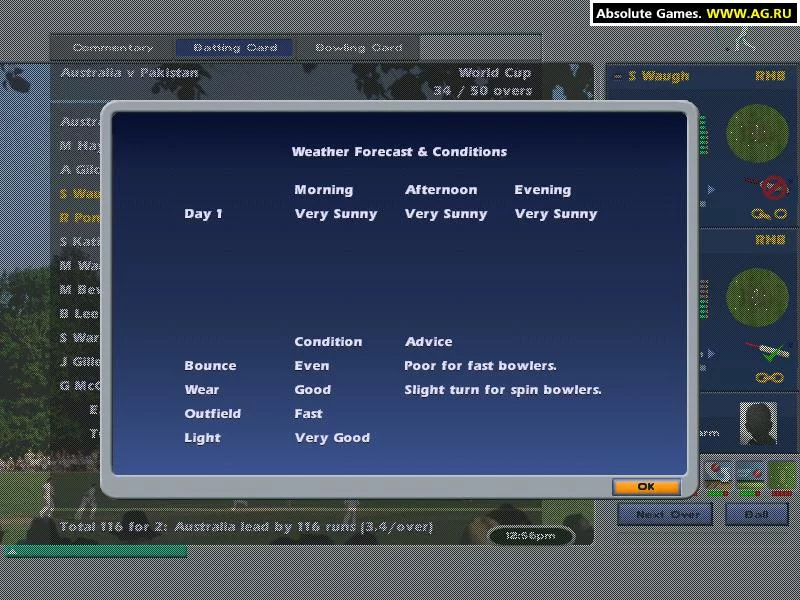 Изображение игры: International Cricket Captain 2002