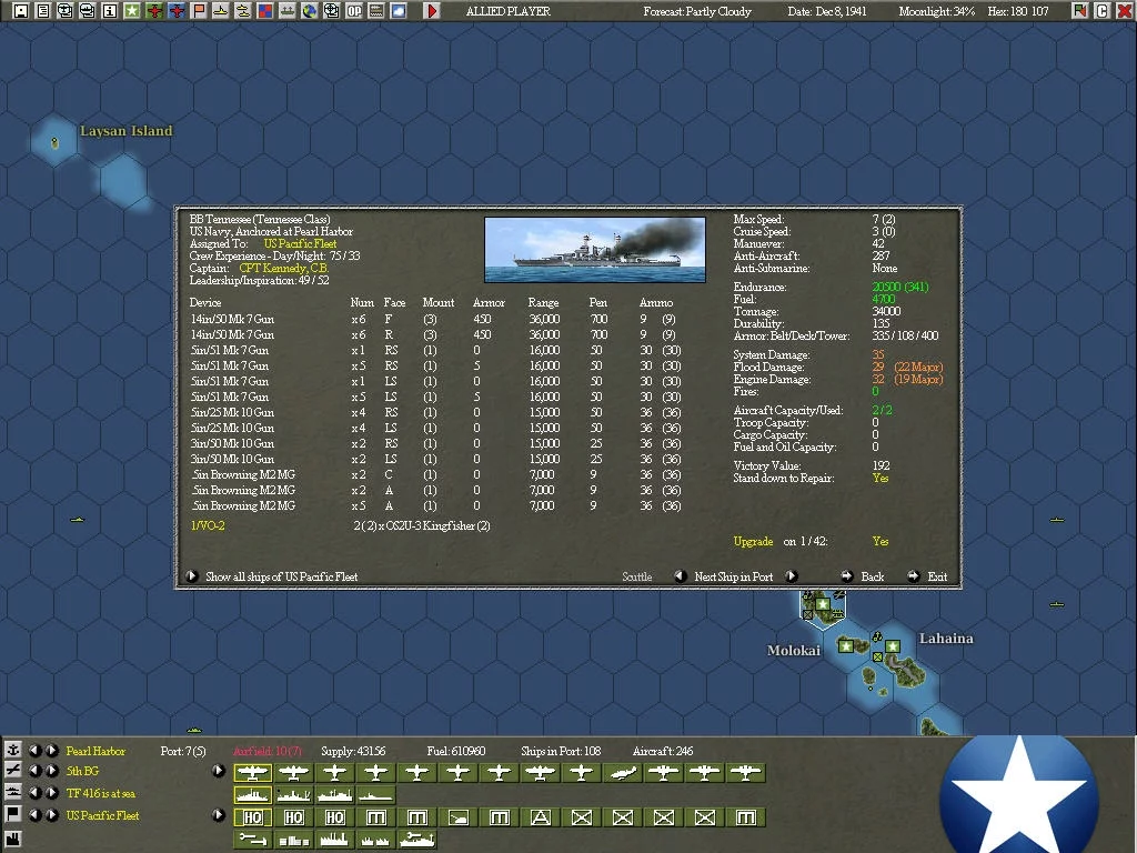 Изображение игры: War in the Pacific: Admiral's Edition