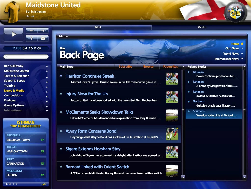 Изображение игры: Championship Manager 2009