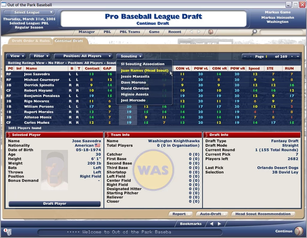 Изображение игры: Out of the Park Baseball 2006