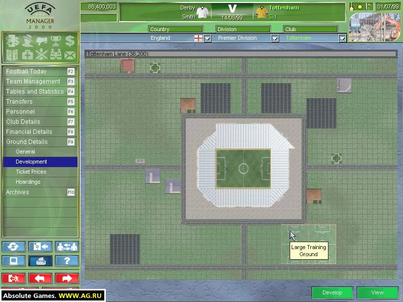 Изображение игры: UEFA Manager 2000