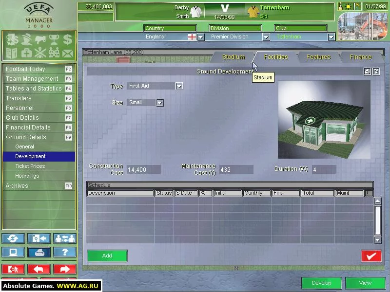 Изображение игры: UEFA Manager 2000