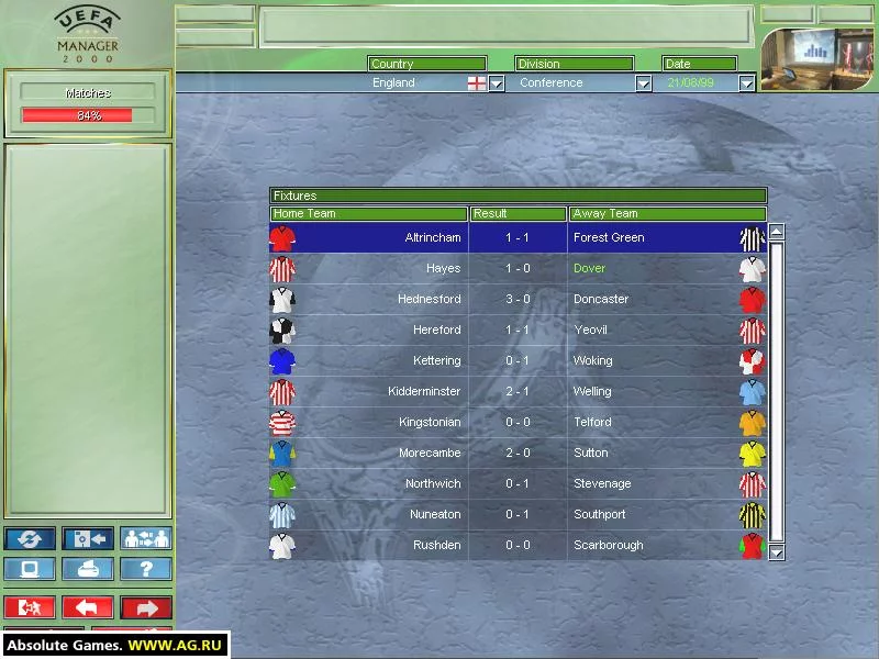 Изображение игры: UEFA Manager 2000
