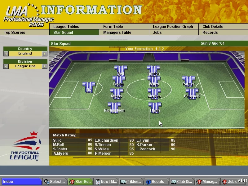 Изображение игры: LMA Professional Manager 2005