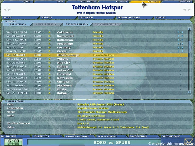 Изображение игры: Championship Manager 5