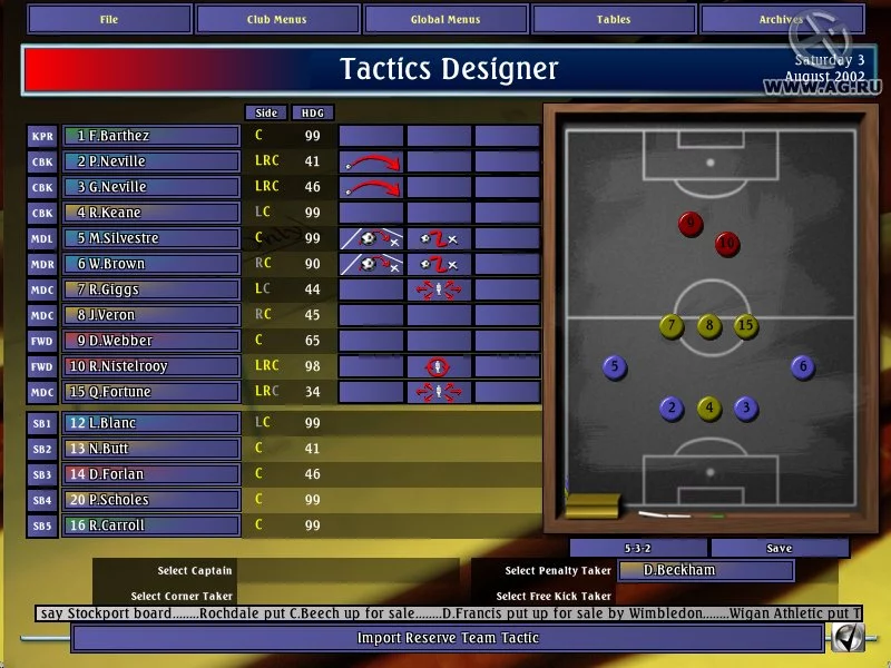 Изображение игры: Alex Ferguson's Player Manager 2003