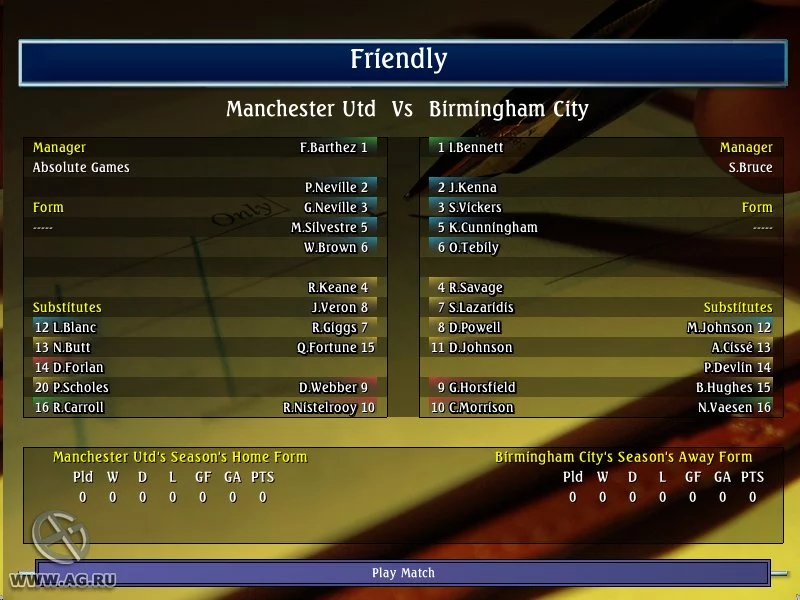 Изображение игры: Alex Ferguson's Player Manager 2003