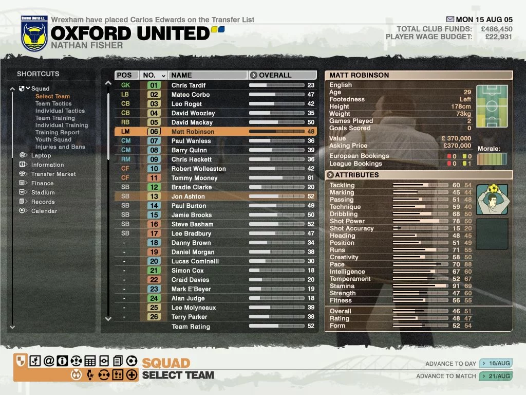 Изображение игры: LMA Manager 2007