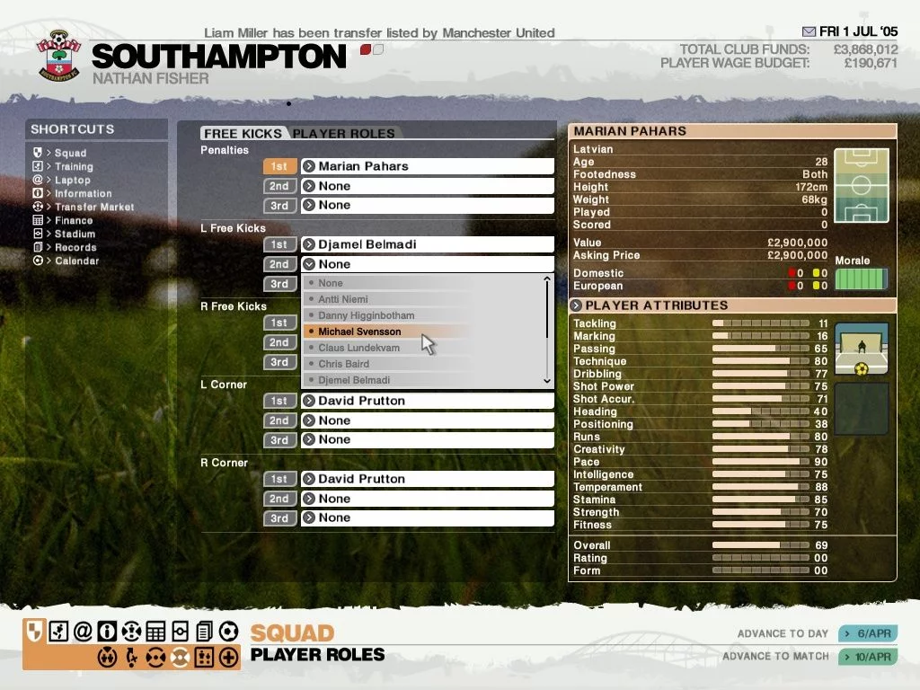 Изображение игры: LMA Manager 2007