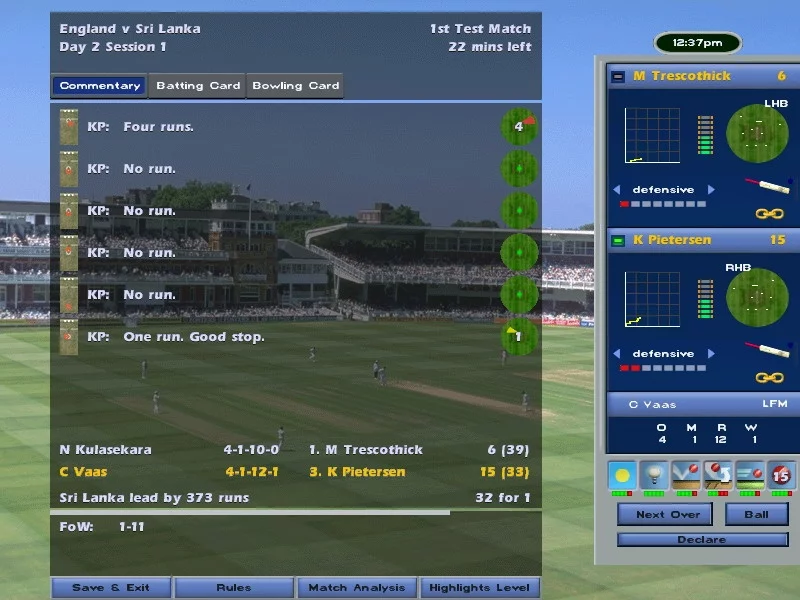 Изображение игры: International Cricket Captain 2006