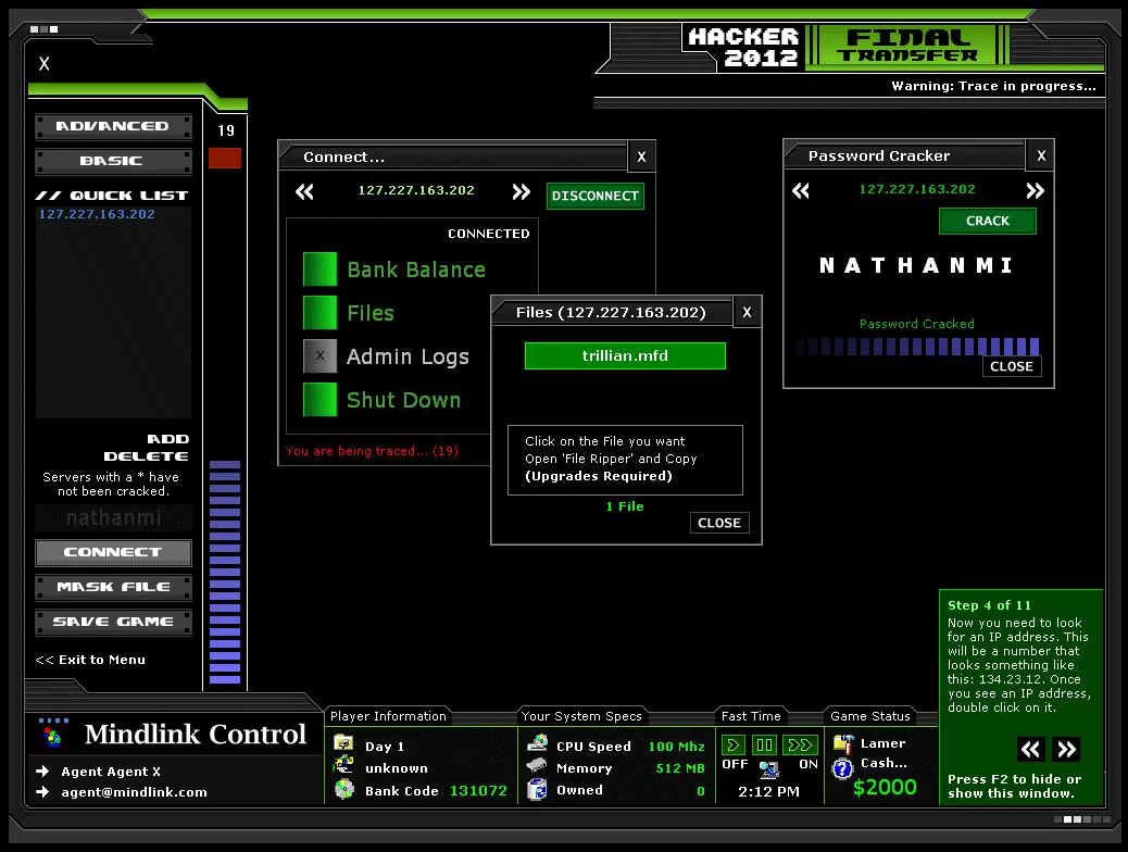 Изображение игры: Mindlink Hacker 2012: Final Transfer