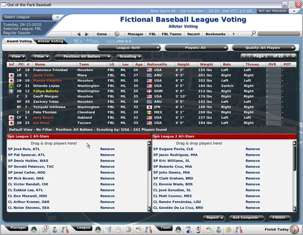 Изображение игры: Out of the Park Baseball 2007