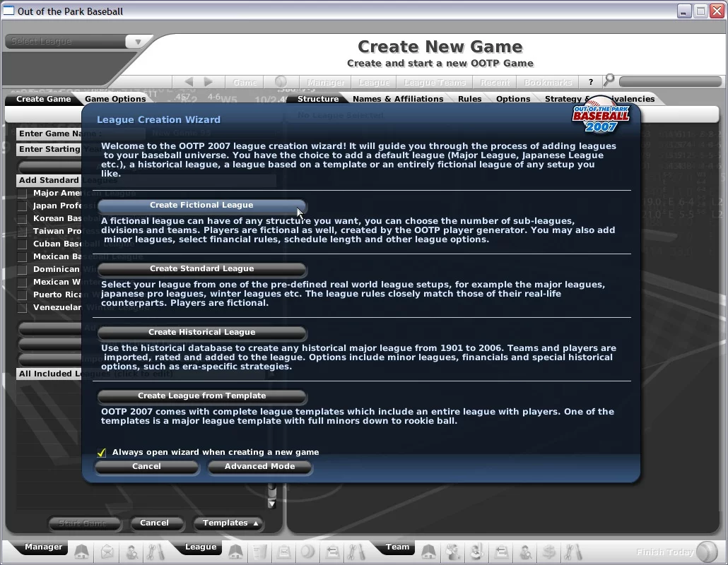 Изображение игры: Out of the Park Baseball 2007