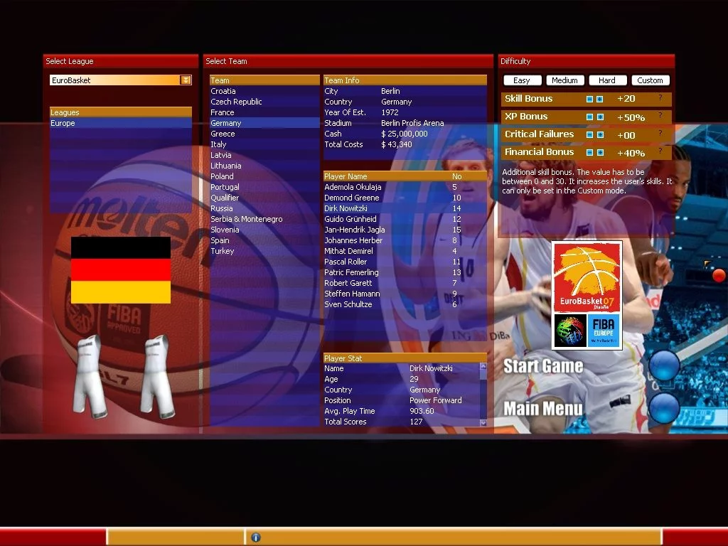 Изображение игры: FIBA Basketball Manager 2008