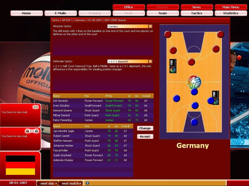 Изображение игры: FIBA Basketball Manager 2008