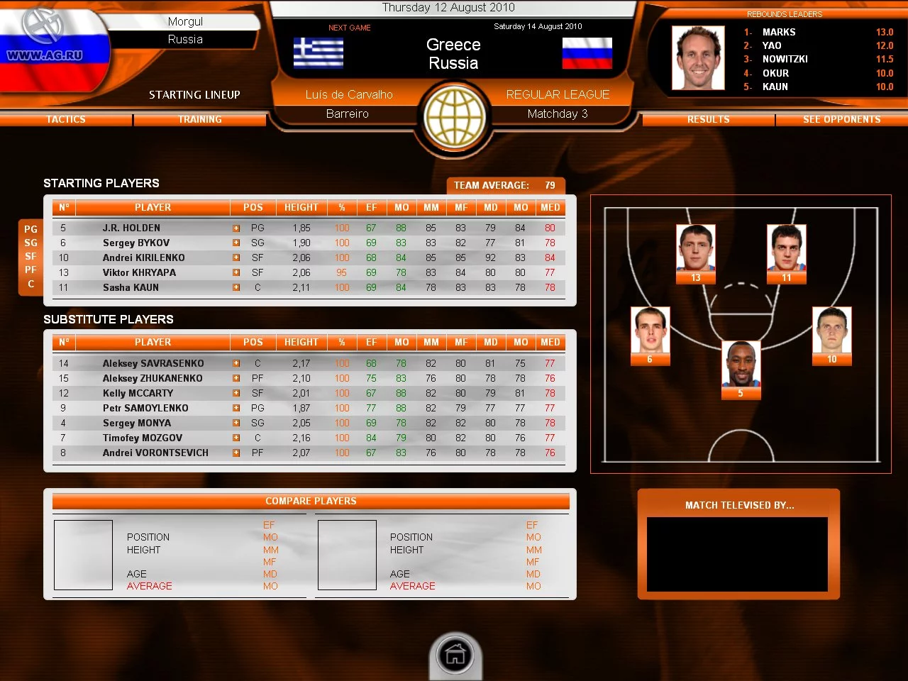 Изображение игры: International Basketball Manager: Season 2010/11