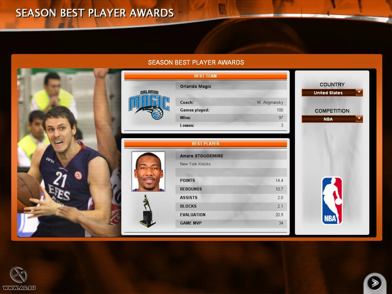 Изображение игры: International Basketball Manager: Season 2010/11