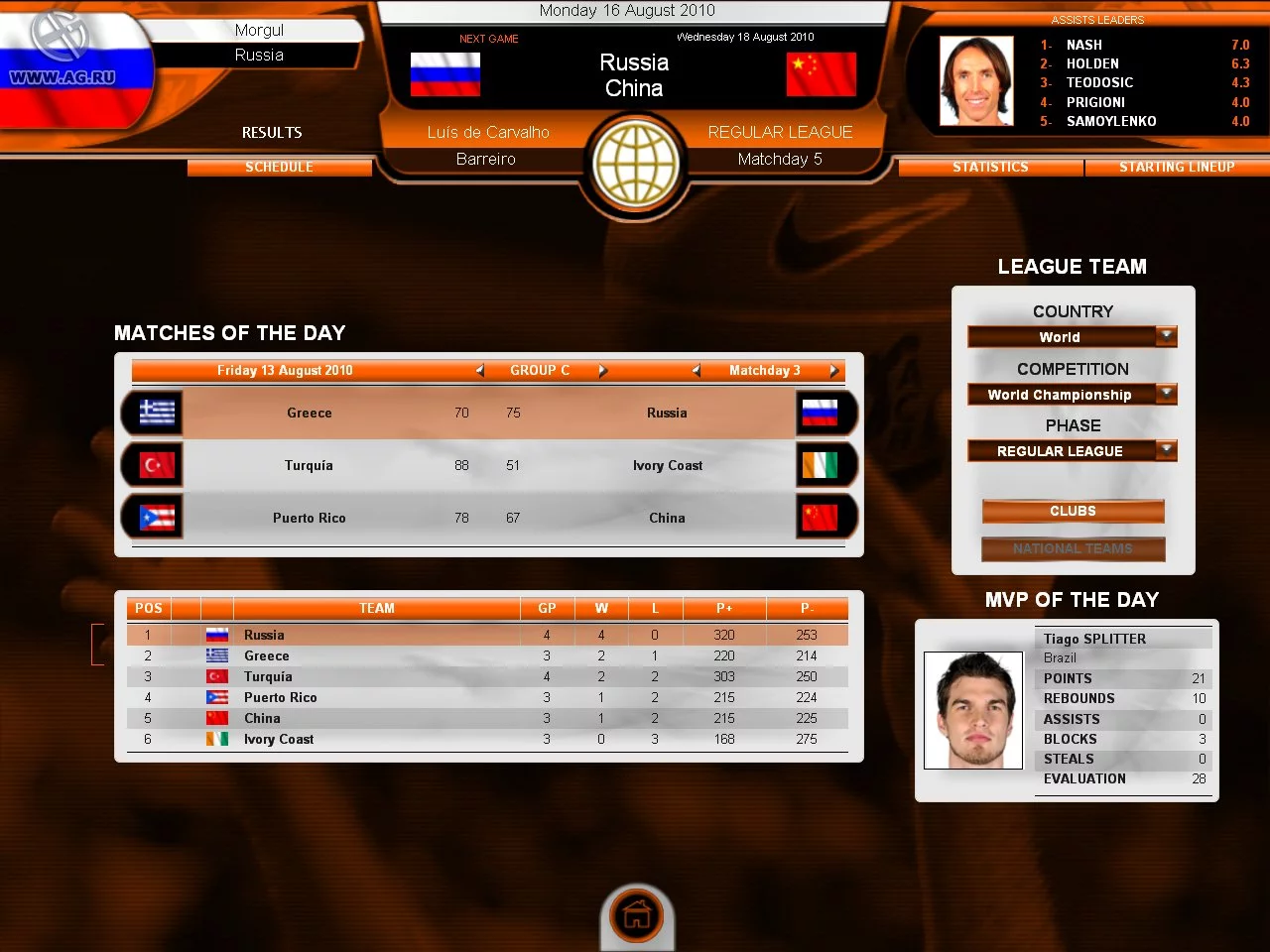 Изображение игры: International Basketball Manager: Season 2010/11