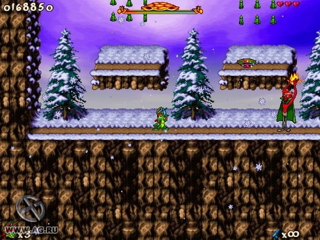 Изображение игры: Jazz Jackrabbit 2 Holiday Hare '98