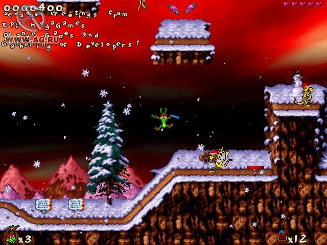 Изображение игры: Jazz Jackrabbit 2 Holiday Hare '98