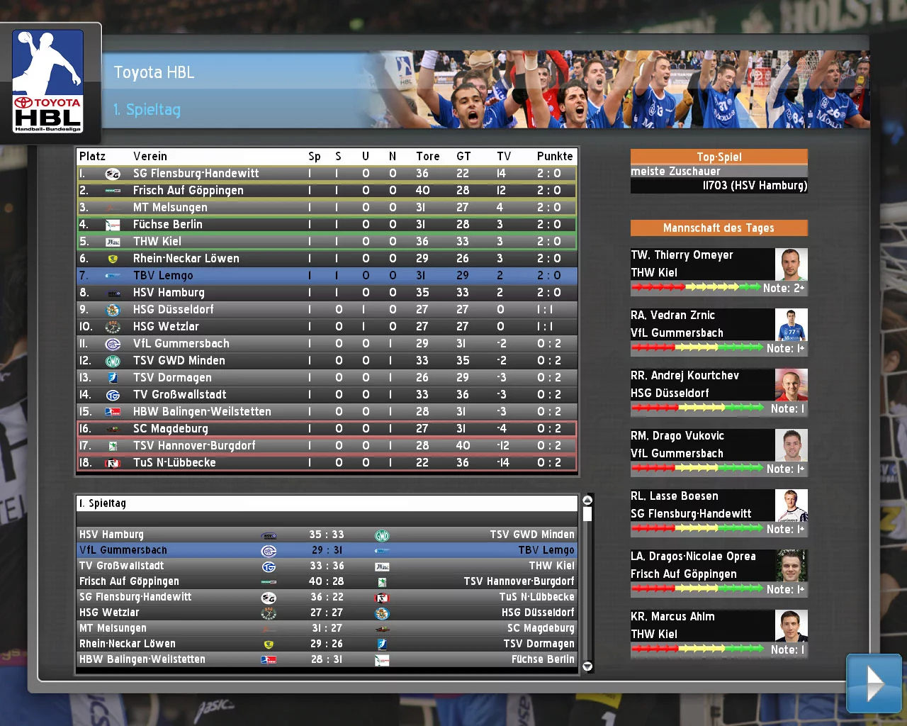 Изображение игры: Handball Manager 2010