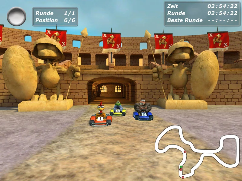 Изображение игры: Moorhuhn Kart 3