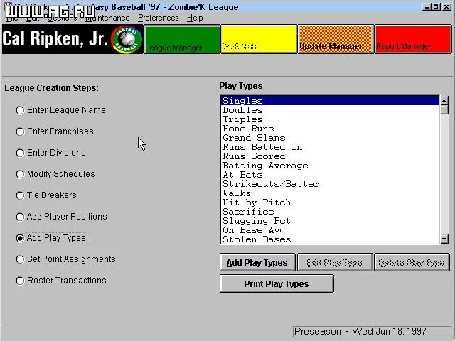 Изображение игры: Cal Ripken, Jr. Fantasy Baseball '97
