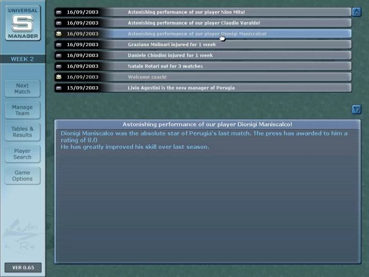 Изображение игры: Universal Soccer Manager