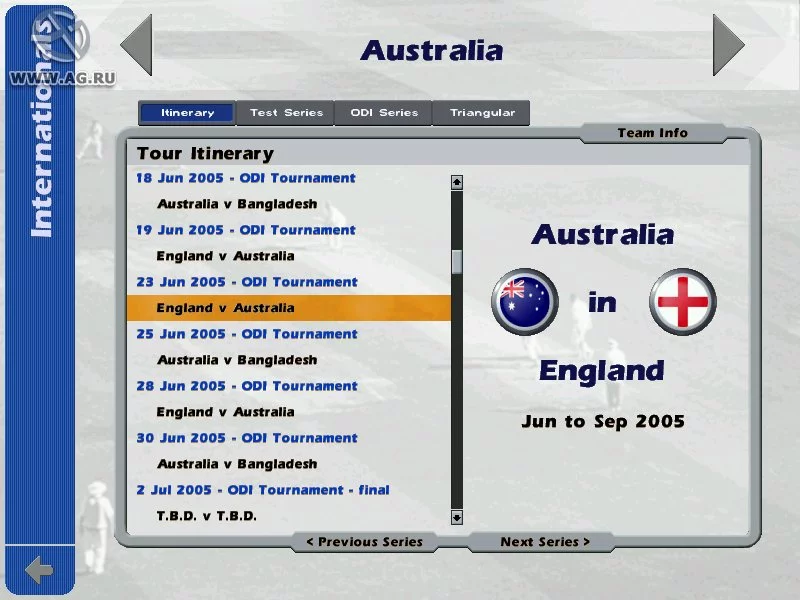 Изображение игры: International Cricket Captain Ashes Year 2005