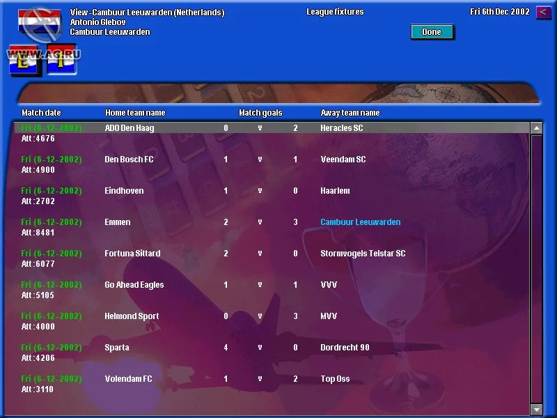 Изображение игры: Football Masters 2002/03