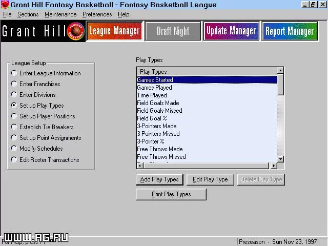 Изображение игры: Grant Hill Fantasy Basketball
