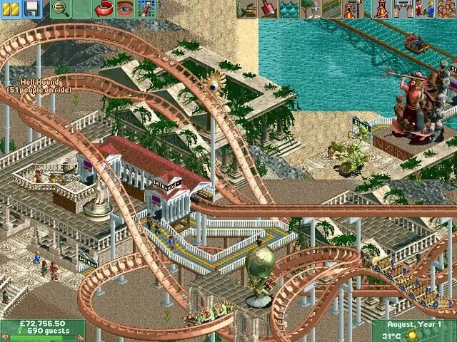 Изображение игры: RollerCoaster Tycoon 2: Time Twister