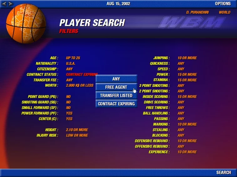 Изображение игры: World Basketball Manager