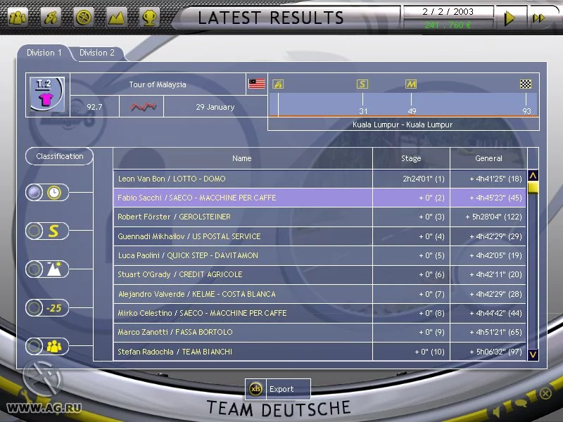 Изображение игры: Cycling Manager 3