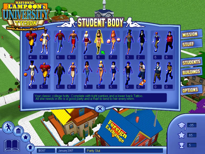 Изображение игры: National Lampoon's University Tycoon