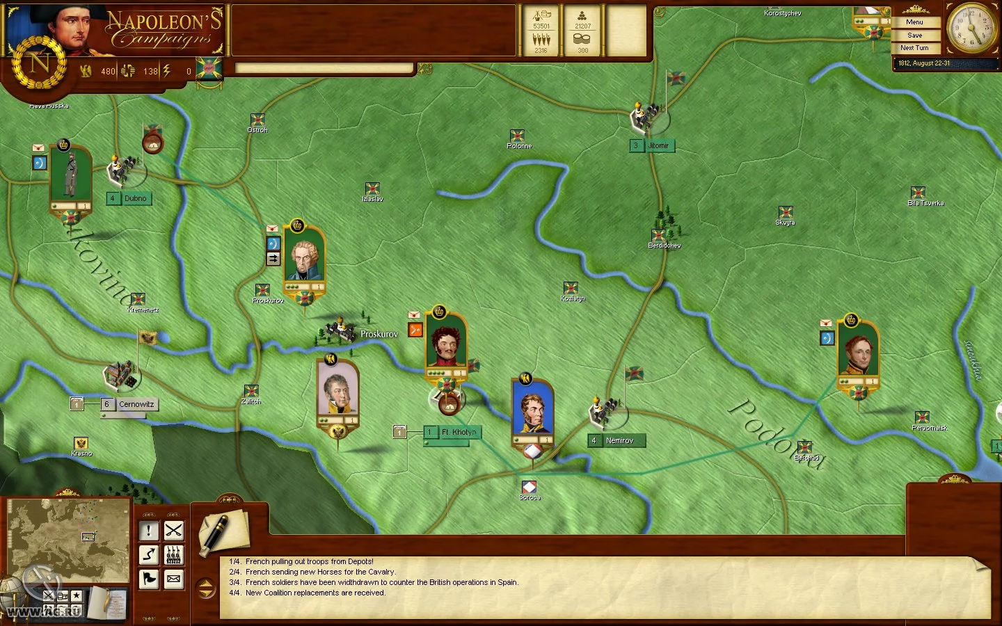 Изображение игры: Napoleon's Campaigns