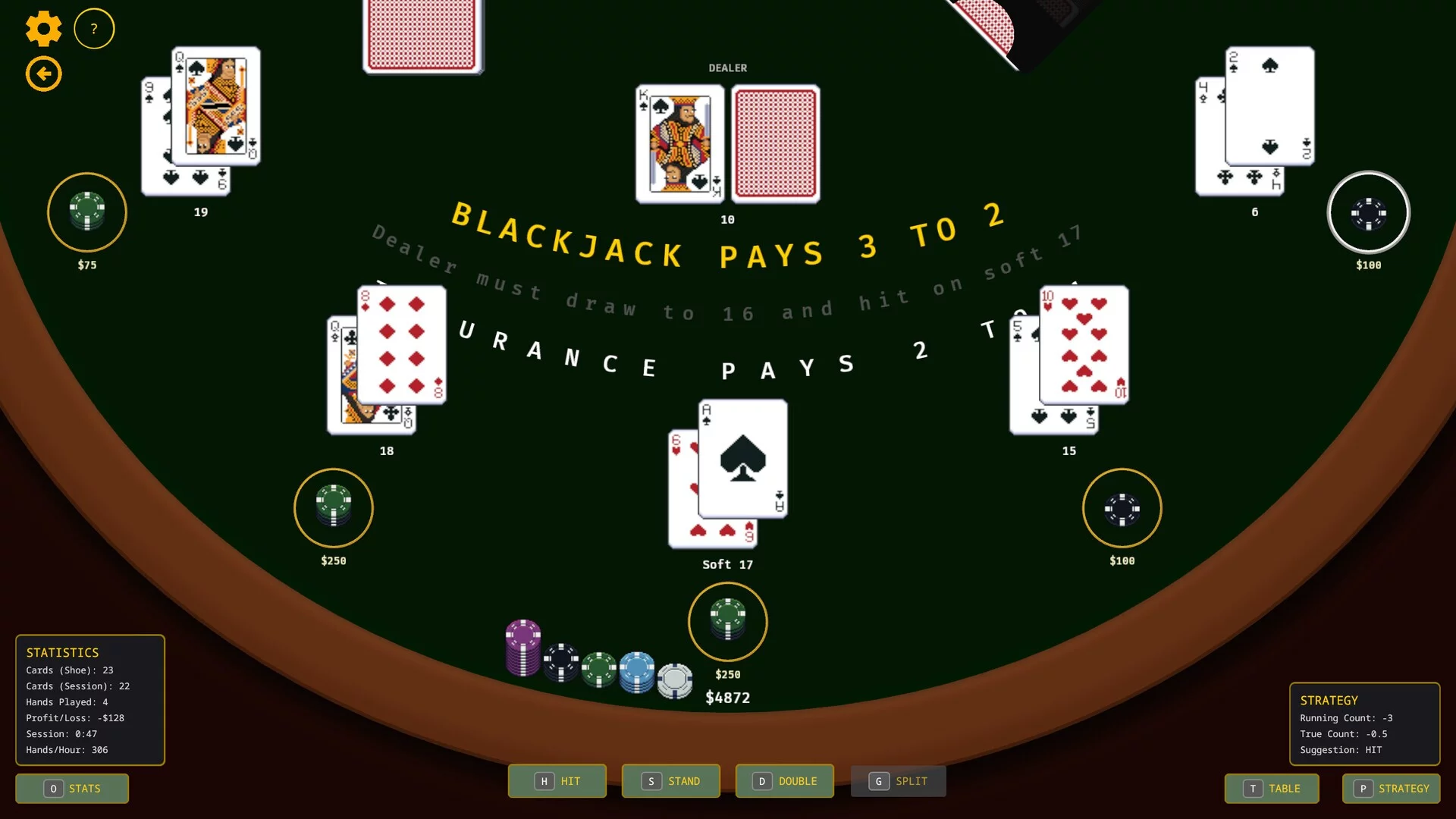 Изображение игры: BlackJack Trainer