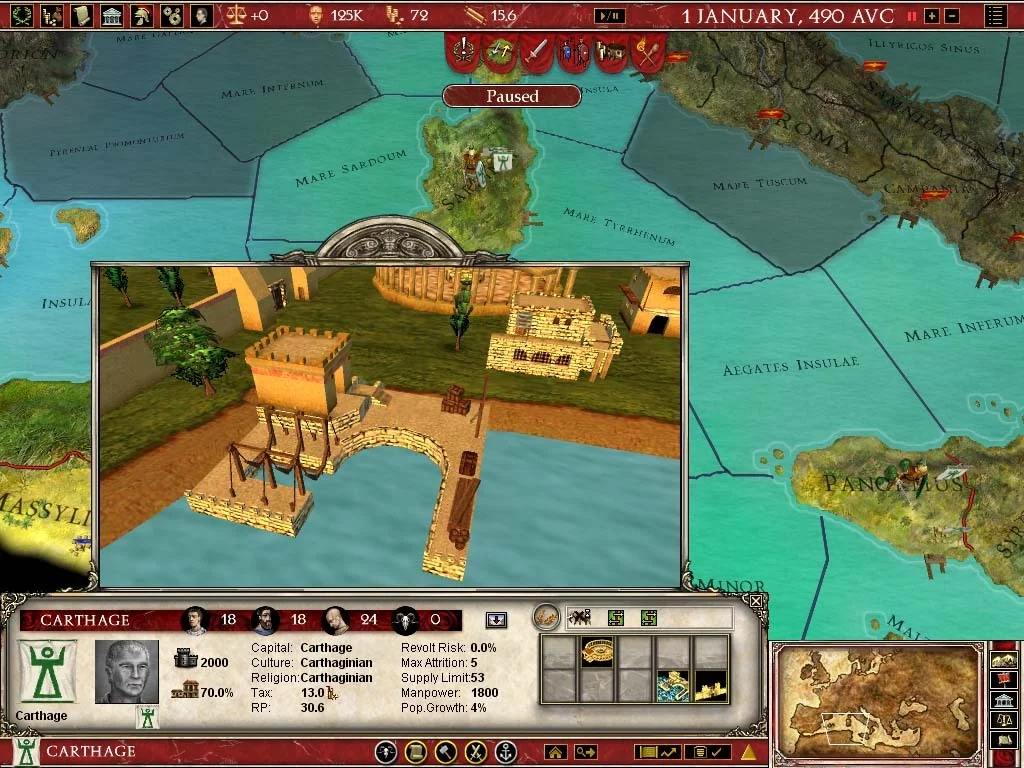 Изображение игры: Europa Universalis: Rome - Gold Edition