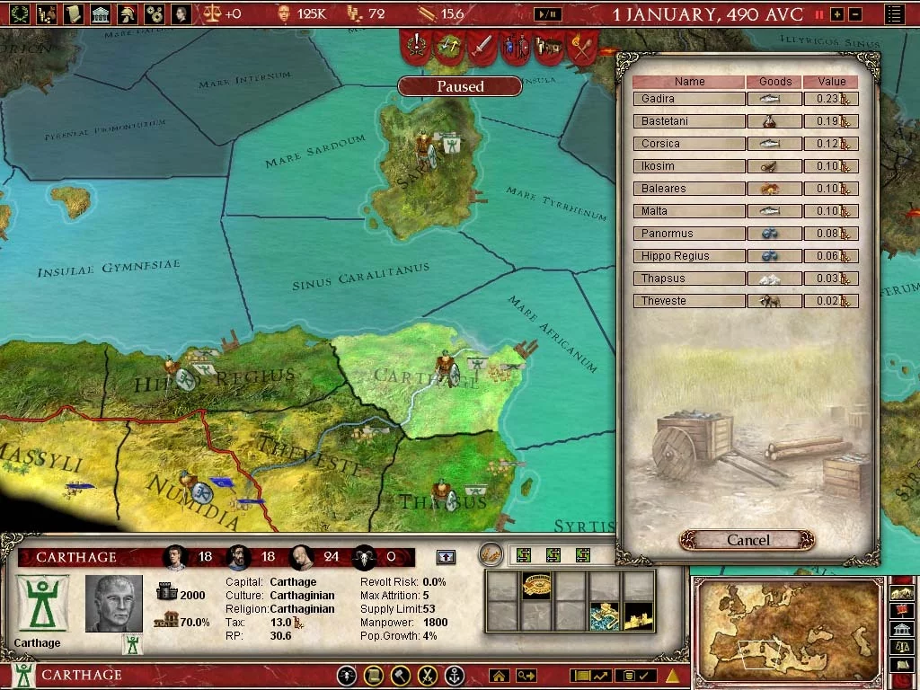 Изображение игры: Europa Universalis: Rome - Gold Edition