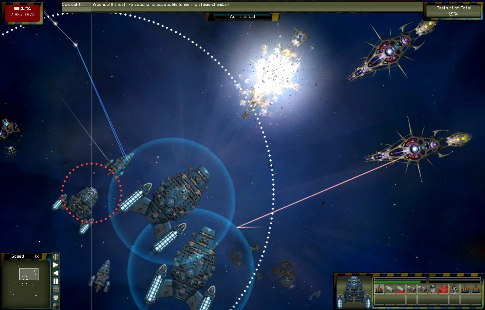 Изображение игры: Gratuitous Space Battles