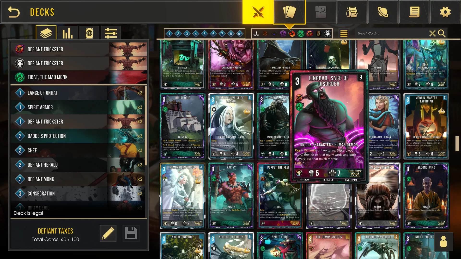 Изображение игры: Infinity Wars: Animated Trading Card Game