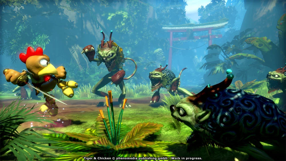Изображение игры: Moorhuhn: Tiger and Chicken