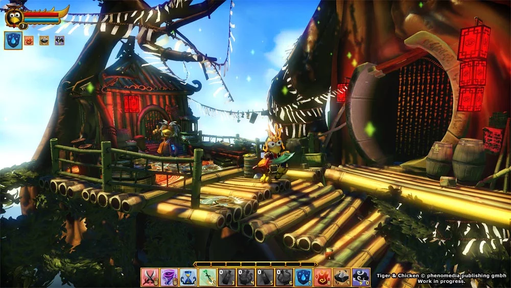 Изображение игры: Moorhuhn: Tiger and Chicken