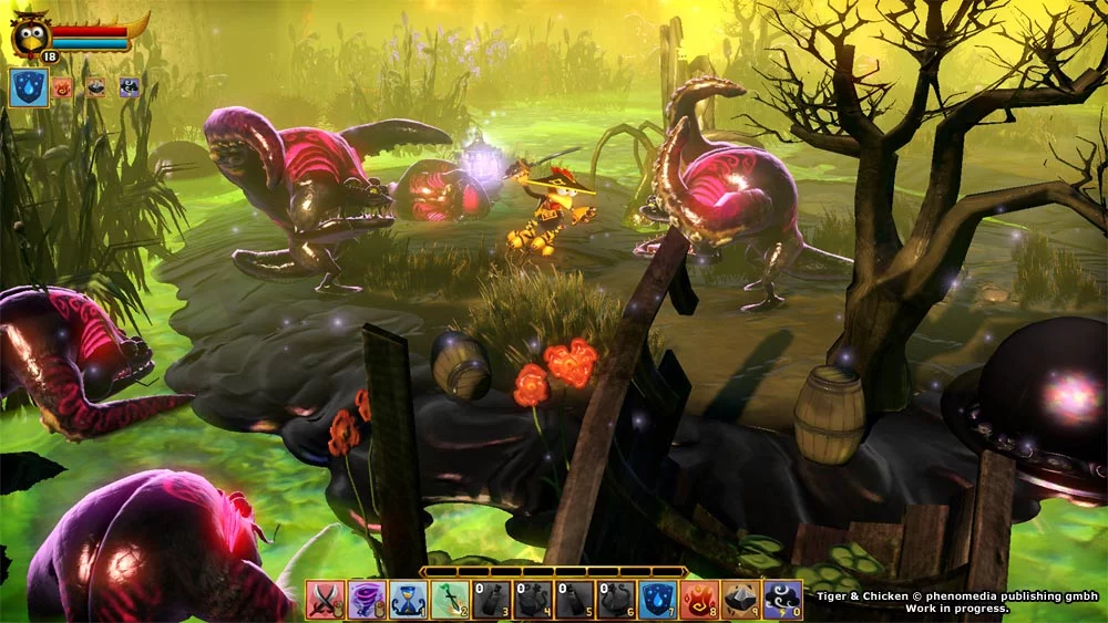 Изображение игры: Moorhuhn: Tiger and Chicken