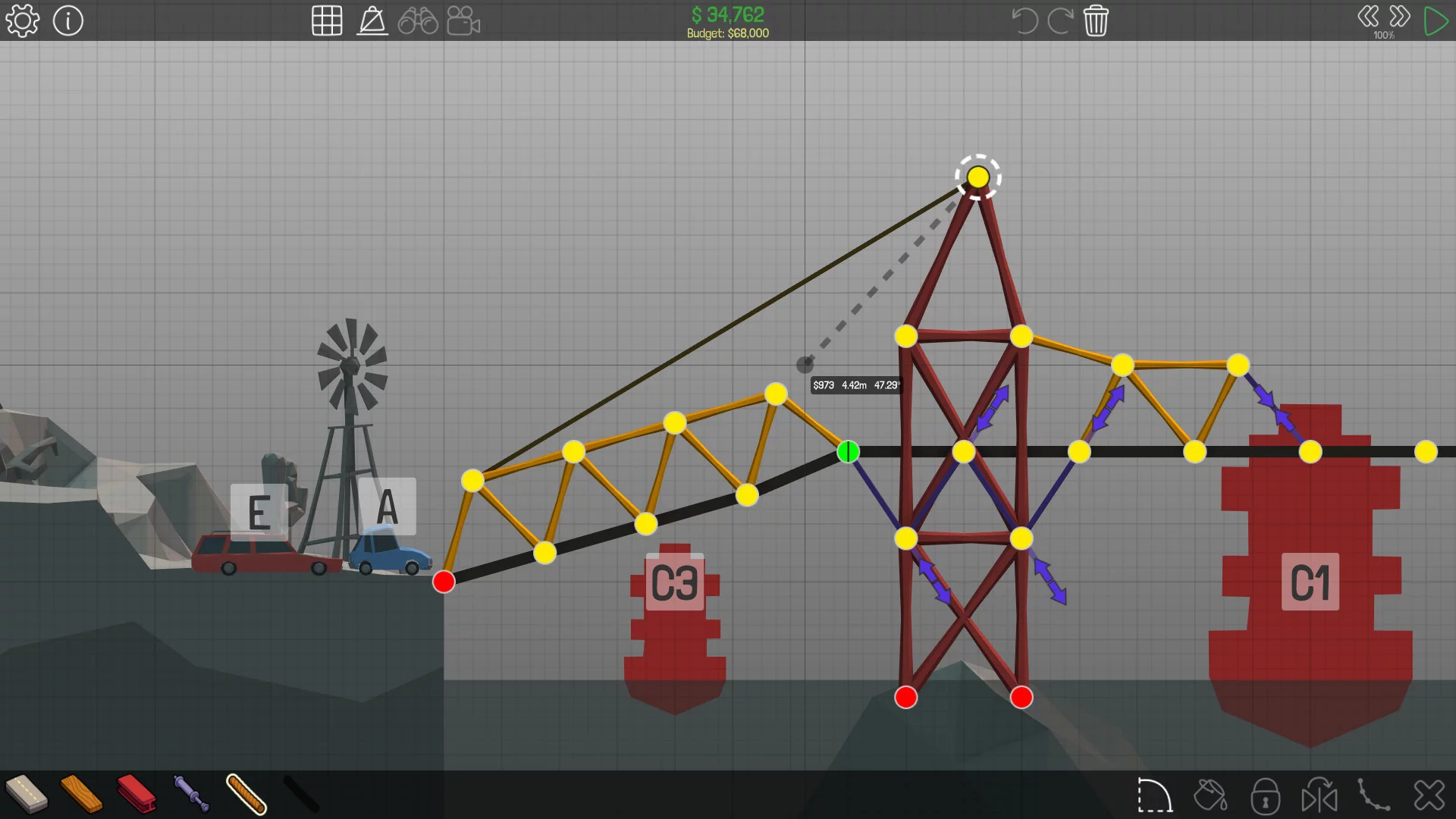 Изображение игры: Poly Bridge