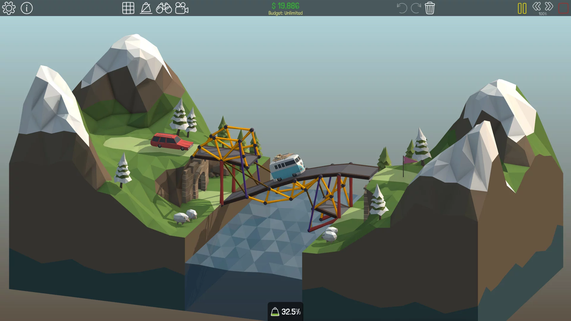 Изображение игры: Poly Bridge