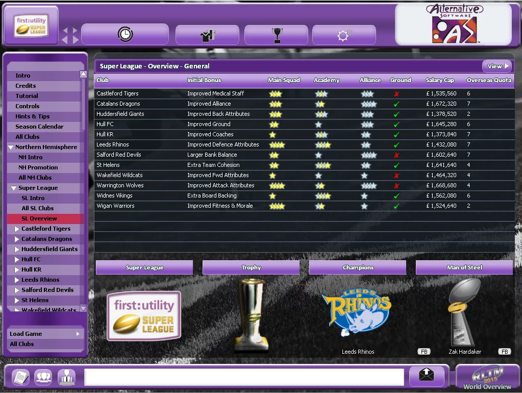 Изображение игры: Rugby League Team Manager 2015