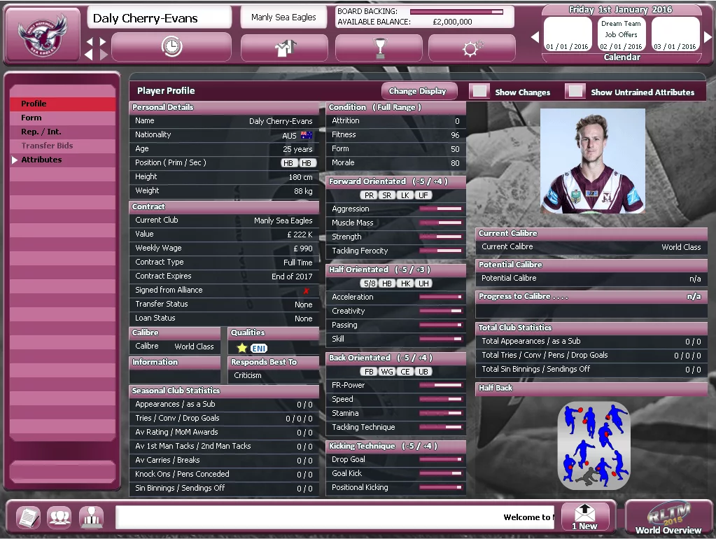 Изображение игры: Rugby League Team Manager 2015